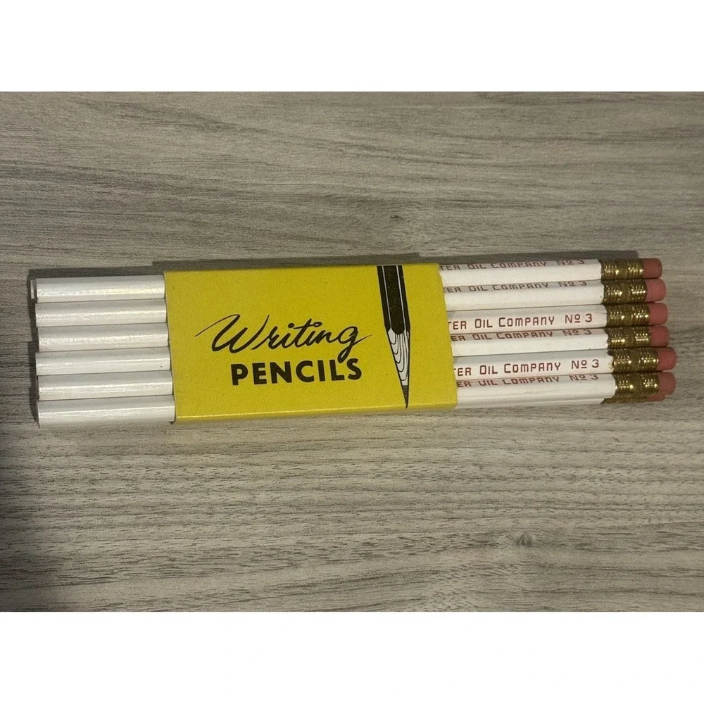 Vtg‎ No3 Pencils TIDEWATER OIL Lot Of 12 White Tidewater Oil Collectibles USA